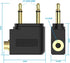 Airplane Headphone Adapter (5-Pack) Headset Adapters for Airplane Airline Dual 3.5mm Male to 3.5mm Female Jack Converter Gold Plated Earphone Conn...