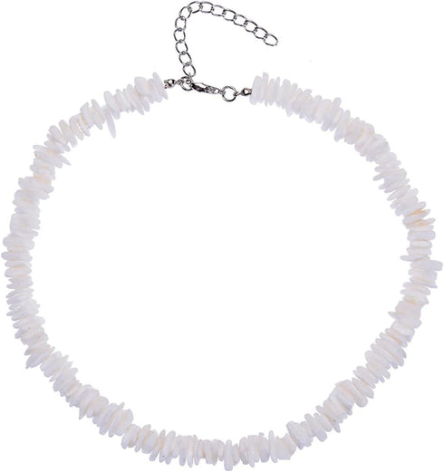 COLORFUL BLING Puka Shell Beach Necklace White Natural Shell Choker Adjustable Necklace Summer Accessories...