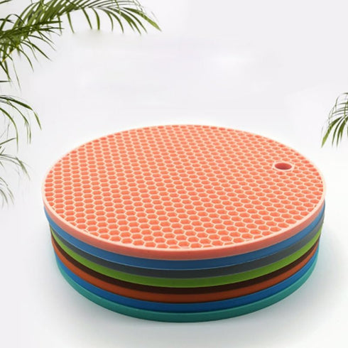 Trivets for Hot Dishes (RED) - Hot Pads for Kitchen, Silicone Pot Holders for Hot Pots and Pans, Silicone Mats for Kitchen Countertops, Table, Fle...