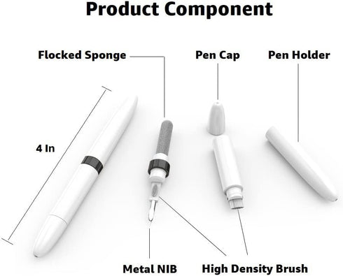 ECP4in1 for Airpod Cleaner Kit Equipped with a Flocked Sponge a Metal Pen Tip 2 High-Density Brush Easy Clean Hard-to-Touch Place Earbud Cleaning ...