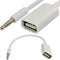 3.5mm Male AUX Audio Plug Jack to USB 2.0 Female Converter Cable Cord EN...