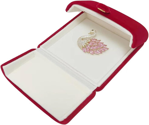 Premium Grade Classic Red Velvet Jewelry Present Box Storage Case Packaging for Brooch Memorial Pin Award Badge Unique Design...