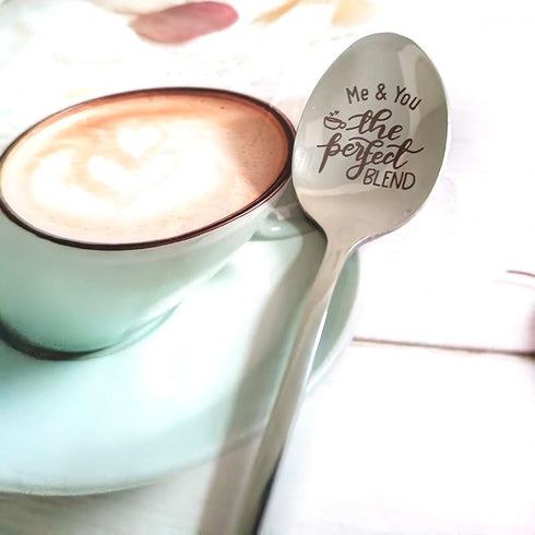 Anniversary Christmas Gifts for Husband Wife Me ? You the Perfect Blend Spoon for Girlfriend Boyfriend Coffee Tea Lover Gift for Couple Funny Birt...