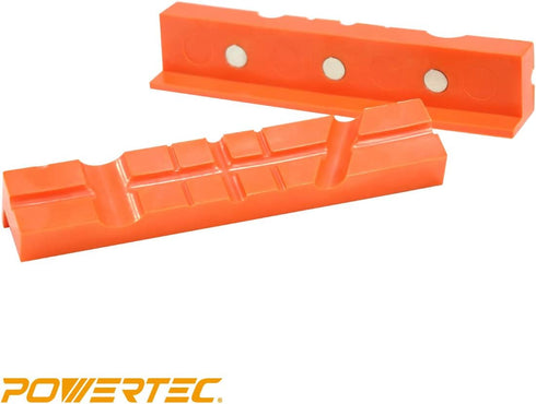POWERTEC 71107 6" Magnetic Vise Jaw Pads, Soft Vise Jaws for Bench Vise, Milling Vise and Drill Press Vise, Woodworking Vise Tools for Workbench, ...