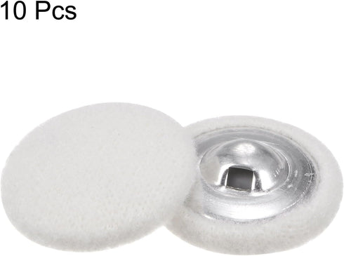 10pcs 40L Fabric Cloth Covered Button 25mm Round Holes Metal Shank Sewing Buttons for Suits Dress Blouses, White...
