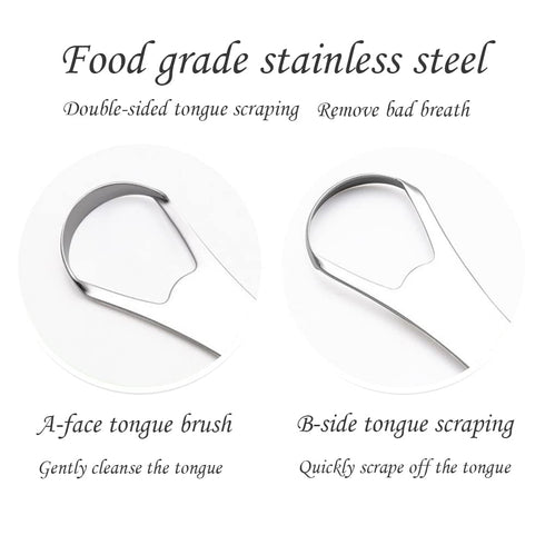 (4+4pack) Tongue Brush,Tongue Scraper Cleaner for Adults and Kids Stainless Steel Tongue Scraper Brush, Metal and plastic Tongue Scraper Helps Fig...