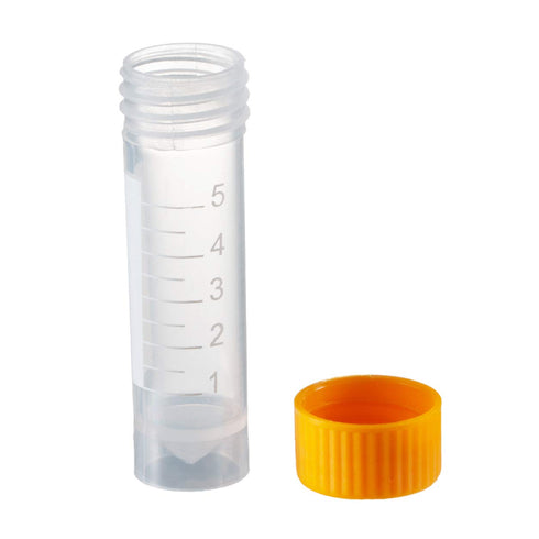Eowpower 50pcs 5ml Flat Bottom Plastic Graduated Vial Storage Container Test Tubes with Screw Caps...