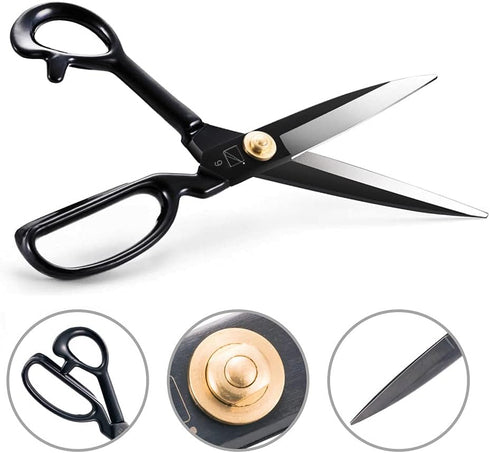 Sewing Scissors, 9 Inch Fabric Dressmaking Scissors Heavy Duty Shears Sharp Cutting for Crafting, Leather, Dressmaking, Tailoring, Altering(9 Inch...