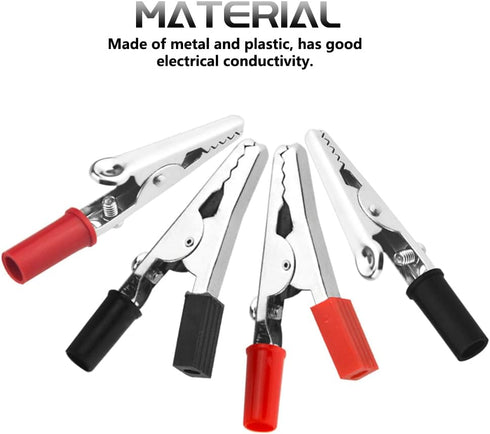 WMYCONGCONG 120 PCS Metal Alligator Clips Electrical Test Clamps Assortment Kit with Plastic Hands Red Black Kit...