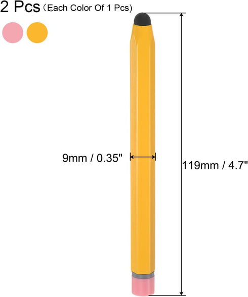 MECCANIXITY 2pcs Stylus Pens for Touch Screens Hexagon Crayon Stylus Pen Universal Capacitive Stylus for All Touch Screen Devices, Yellow Pink...