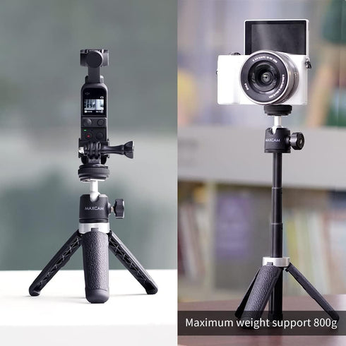 Extension Pole Tripod, Mini Selfie Stick Tripod Stand Handle Grip for Webcam iPhone Samsung Smartphone Gopro DJI Pocket Canon Sony Cameras Vloggin...