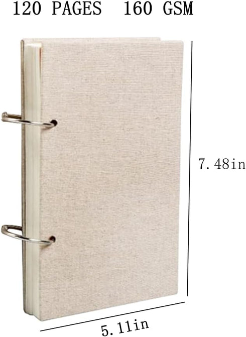 jooact Spiral Bound Hardcover Sketchbook 160GSM Thick Paper 120 Pages(60 Sheets) Sketchpad Artistic Drawing Painting Writing Paper for Kids Adults...