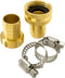 Hooshing 3/4" Garden Hose Repair Kit Solid Brass Male and Female Hose End Mender Fitting with Clamps...