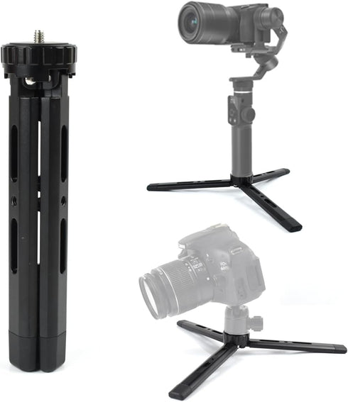 Adjustable Aluminum Mini Tripod, Desktop Tabletop Tripod Stand for DSLR Cameras, Zhiyun Weebill/Smooth/Crane, DJI Ronin S/SC/RSC/RS,Osmo Mobile,St...