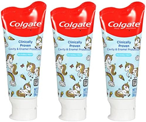 Colgate Kids 3.5 oz 3-Pack Unicorns Mild Bubble Fruit Flavor Toothpaste Fluoride Cavity & Enamel Protection…...
