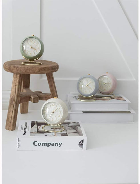 SHISEDECO Small Tableclocks Classic Non-Ticking Tabletop Alarm Clock with Backlight, Battery Operated Astronaut Deskclock with HD Glass for Living...