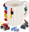 Versatile Build-on Brick Mug,Fun Coffee Mugs Compatible with Lego DIY Building Kit with 3 Pack of Blocks,Novelty Cup with Bricks Set for Party Fav...