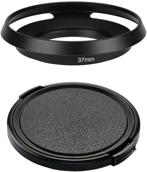 37mm Metal Lens Hood & Lens Cap Compatible for Olympus E-M10 IV/E-M10 III E-PL7 kit Zuiko 14-42mm Lens (1+1 Pack)...
