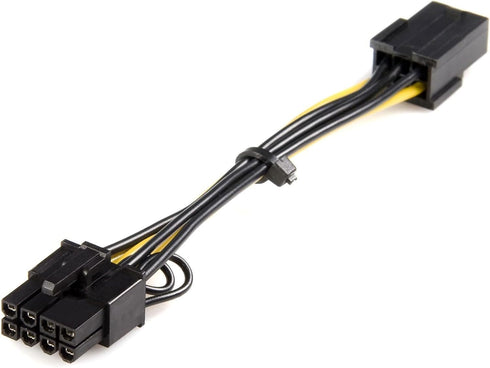 StarTech.com PCI Express 6 pin to 8 pin Power Adapter Cable - Power cable - 6 pin PCIe power (F) to 8 pin PCIe power (M) - 6.1 in - yellow - PCIEX...