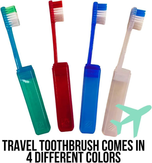 Dental Travel Kit with Travel Toothbrush, Travel Sized Toothpaste, Mouthwash and Floss in a Reusable Zipper Pouch, Ideal for Traveling (TSA Approv...