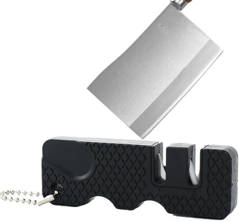 Black Pocket Knife Sharpener,Kitchen Knife Sharpener, Scissor Sharpener, Handheld Keychain Sharpening Tool for Outdoor Camping Kitchen Knives Acce...