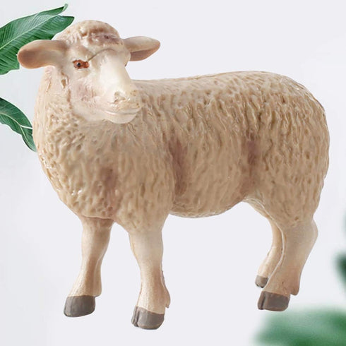 Kisangel Sheep Figure Plastic Realistic Merino Sheep Farm Animals Model Barn Farm Figurines Small Lamb Poultry for Collection Desk Ornament...