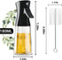 Oil Sprayer for Cooking, 180ml Glass Olive Oil Sprayer Mister, Olive Oil Dispenser Bottle with Brush, Kitchen Gadgets Accessories (Dark Black)...