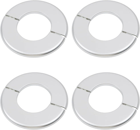 4 Pcs Wall Split Flange, ABS Round Self-Adhesive Escutcheon Plate Buckles Design for 2.5"/64mm,Silver...