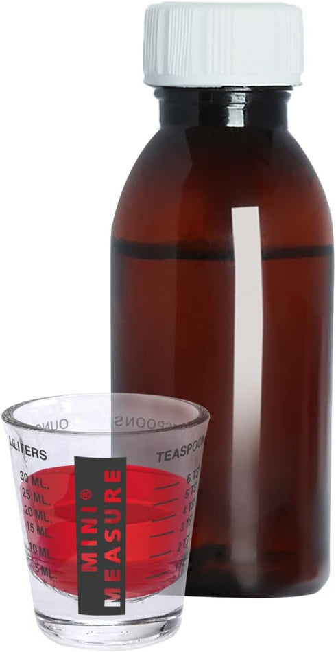 Kolder Mini Measure Heavy Glass, 20-Incremental Measurements Multi-Purpose Liquid and Dry Measuring Shot Glass, Black...