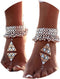 Yokawe Boho Anklets Bracelets Silver Bell Beaded Indian Anklet Chain Tassel Beach Barefoot Sandals Foot Jewelry for Women and Teen Girls?2Pcs?...