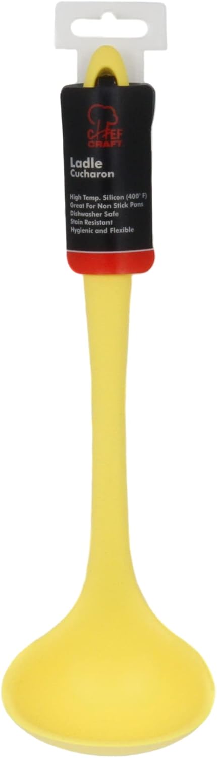 Chef Craft Premium Silicone Cooking Ladle, 11.25 inch, Yellow...