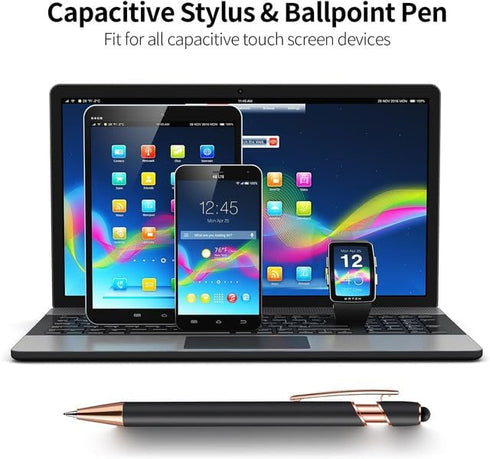 Inspirational Quotes Ballpoint Pen 2-in-1 Touch Screen Stylus Retractable Ballpoint Pens with Stylus Tip, 1.0 mm Black Ink,10 Count/Mixcolor...