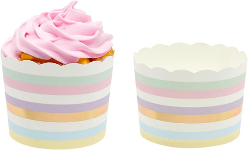 Sparkle and Bash 50-Pack Pastel Cupcake Liners - Large Paper Baking Cups for Birthdays, Home Baking, Bake Sales, Bridal Showers (2.2 In)...