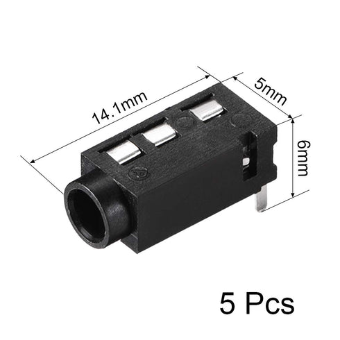 uxcell 3.5 mm Audio Jack Connector PCB Mount Female Socket 4 Pin PJ-320A 5pcs...