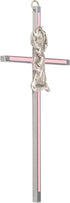 Praying Little Girl Pink 6 Inch Metal Hanging Wall Cross...
