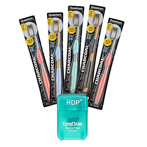 Euro-Tech Toothbrush Size:Pack of 5 with Bonus Type:Charcoal...