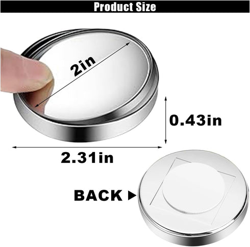 4PCS Car Blind Spot Mirrors, Adjustable HD Glass Auto Side Rear View Mirrors Round Wide View Angle Mirror, Car Rear View Convex Accessories with F...