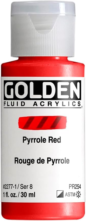Golden Fluid Acrylics - Pyrrole Red - 1 oz Bottle...