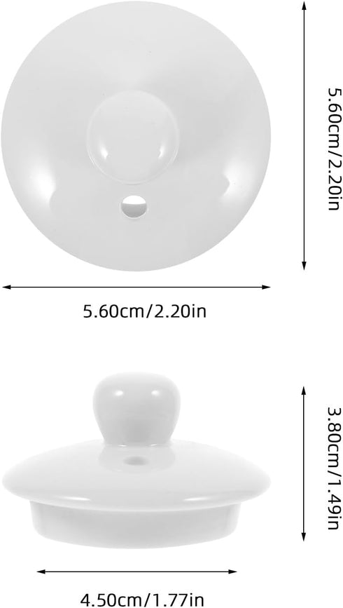 Luxshiny Ceramic Teapot Lid Replacement, White Tea Kettle Cover with Hole Porcelain Mug Cover Tea Pot Lid Accessories for Small Tea Pots Kungfu Te...