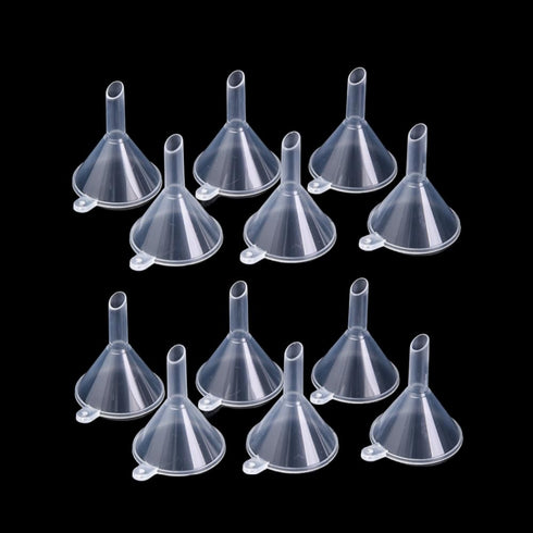 Small Funnel, 2.16inch Clear Plastic Mini Funnels for Science Lab Bottle Filling Liquid, Essential Oils, Perfume(12 Pack)...