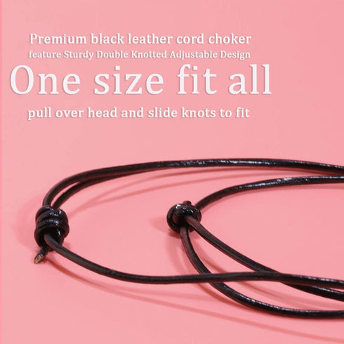 Single Pearl Choker Necklace can be Adjustable Leather Cord One Bead Jewelry for Women Handmade...