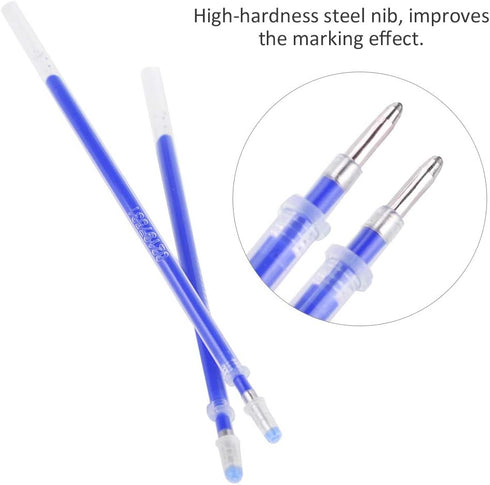 100pcs Fabric Marker Pen Refill Heat Erasable Fabric Pens Heat Erasable Fabric Marking Pens Auto-Vanishing Pen for Tailors Sewing and Quilting Dre...