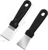 Metal Paint Scraper & Spatula tool QIANBEIY Stainless Steel Pan Scraper,Small Utility Cleaning Stiff Scraper for Window Recesses Floor and wallpap...