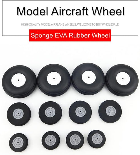 Fielect 1.5 inch RC Model Airplane Super Light Sponge Tire Tail Wheel Tire and Wheel Sets for RC Car Airplane PU Sponge Tire with Plastic Hub...