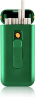 Cigarette Case with Lighter Cigarettes Box Portable 20pcs 100s Slim Cigarettes USB Lighters 2 in 1 Rechargeable Flameless Windproof Electric Light...