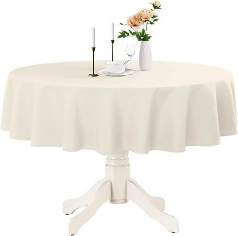 Romanstile Round Waterproof Tablecloth, Stain Resistant Washable Table Cloths Wrinkle Free Polyester Table Covers for Kitchen Dining Party Wedding...