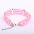 3 Rows Dog Cat Pearls Necklace Collar with Bling Accessories Pet Puppy Jewelry for Female Dogs Cats Small Medium (Pink, Medium)...
