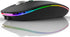 TENMOS Wireless Bluetooth Mouse, LED Slim (Bluetooth 5.1/5.0 + USB) 2.4GHz Rechargeable Silent Bluetooth Wireless Mouse with Type C Adapter for La...