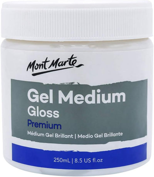 Mont Marte Premium Gel Medium Gloss 8.5oz (250ml), Suitable for Acrylic Paints...