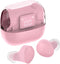 Wireless Earbuds Bluetooth V5.3 Stylish Pink Wireless Earbuds with Transparent Casing and Charging Case - Hi-Fi Stereo Headphones for Young Women...